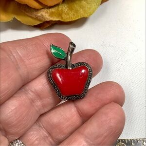 Sterling silver apple pin